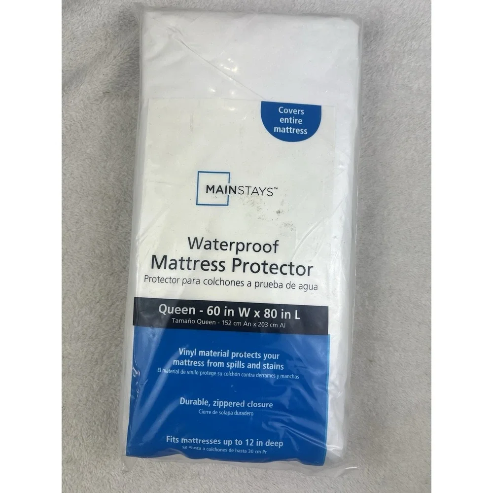 Mainstays Vinyl‎ Zippered Waterproof Mattress Proctector Queen 60X80